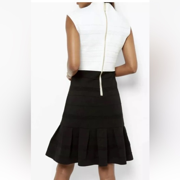 COPY Ted Baker Women’s Demore Flared Skirt Stretch Band Dress Black White Size 0 - Picture 2 of 14